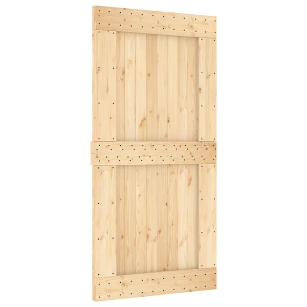vidaXL Ușă glisantă cu set feronerie, 100x210 cm, lemn masiv de pin