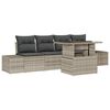 vidaXL Set de canapea 5 buc. Gri deschis poliratan