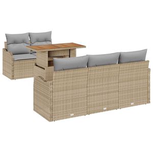 vidaXL Set de canapele pentru grădină 6 pcs Beige și gri deschis