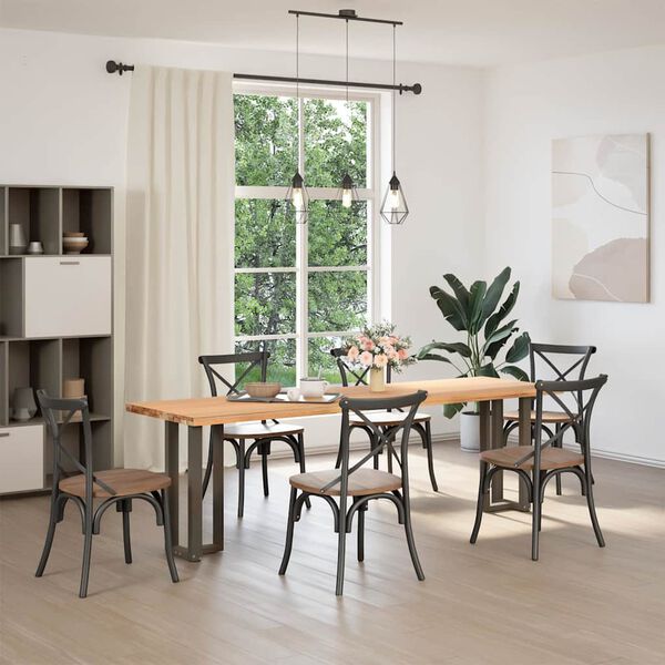 vidaXL Picioare de masă consolă în formă de T, 2 buc., negru, 25x28x(72-73) cm, oțel