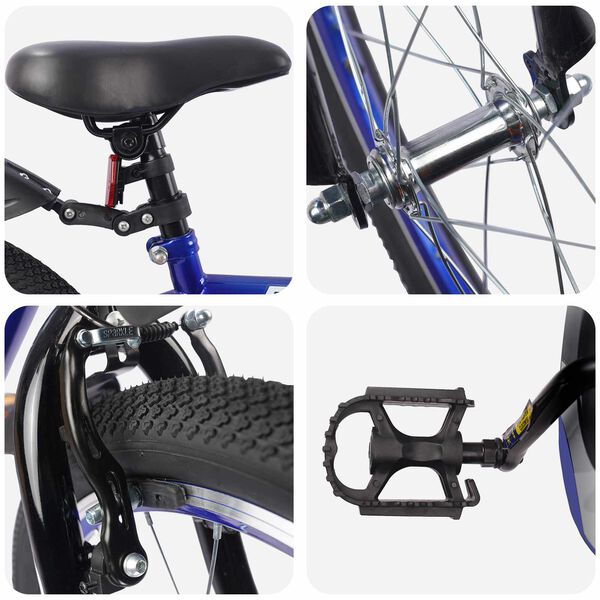 vidaXL Bicicletă pentru Copii 18 Inci pentru 5-7 ani Albastru &icirc;nchis