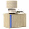 vidaXL Noptiere montate pe perete cu lumini LED, 2 buc., stejar sonoma