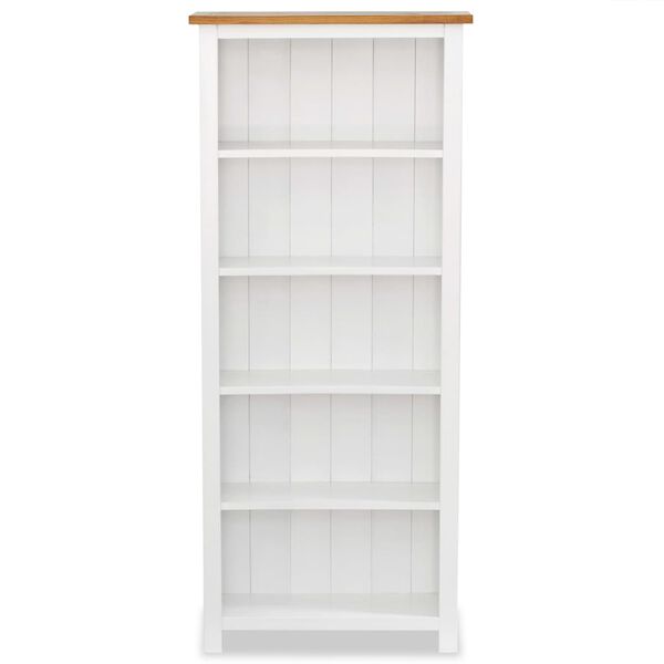 vidaXL Bibliotecă cu 5 rafturi, 60 x 22,5 x 140 cm, lemn masiv stejar