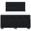 vidaXL Pat box spring cu saltea, negru, 140x190 cm, catifea