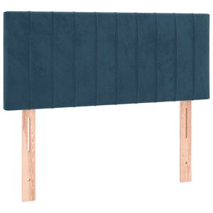 vidaXL Tăblie de pat, albastru &icirc;nchis, 100x5x78/88 cm, catifea