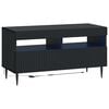 vidaXL Cabinet TV cu LED HAARLEM 81 x 35 x 43 cm Negru Lemn prelucrat