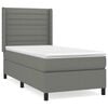 vidaXL Pat box spring cu saltea, gri &icirc;nchis, 90x190 cm, textil