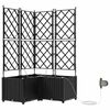 vidaXL Vază pentru Grădină 3 buc. Negru 80 x 80 x 142 cm PP
