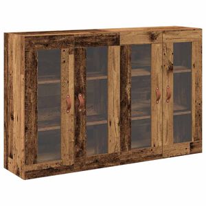 vidaXL Dulapuri de perete 2 pcs Lemn Vechi 69,5 x 34 x 90 cm