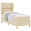 vidaXL Pat cu arcuri cu headboard Manual Crem 200 x 80 cm țesătură