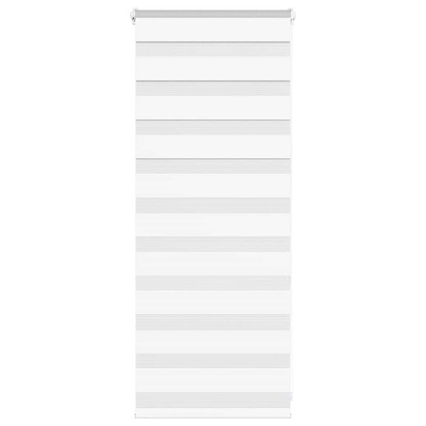 vidaXL Jaluzea tip zebra alb lățime țesătură 55,9 cm poliester