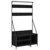 vidaXL Suport de haine cu raft de pantofi, negru, 100x41x184 cm