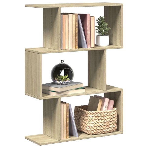 vidaXL Bibliotecă/separator 3 niveluri stejar sonoma 70x24x97 cm lemn