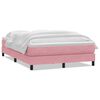 vidaXL Pat box spring cu saltea, roz, 140x210 cm, catifea