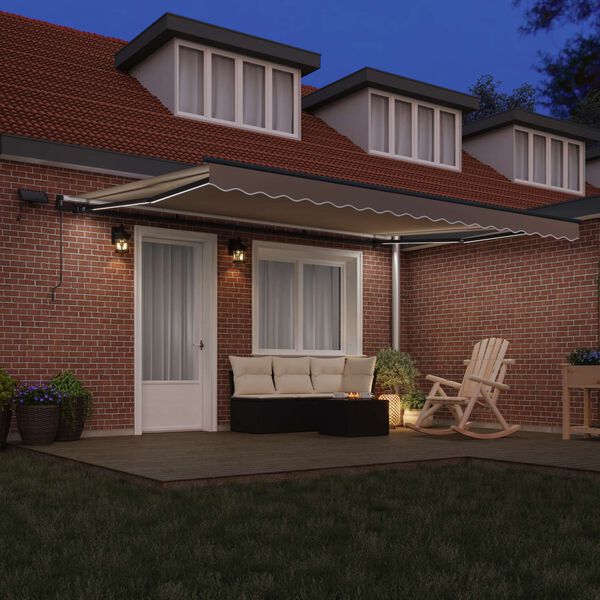 vidaXL Cortina Retractabilă Manual Bej 450 &times;300 cm țesătură