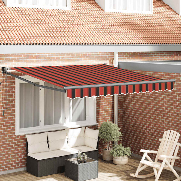 vidaXL Copertină retractabilă automată, portocaliu și maro, 3x2,5 m