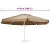 vidaXL P&acirc;nză de schimb umbrelă de soare de grădină gri taupe 610 cm