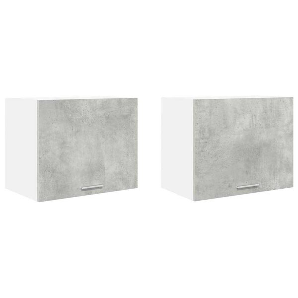 vidaXL Dulap suspendat cu ușă 2 pcs Gri beton și Alb 50 x 31 x 40 cm