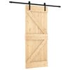 vidaXL Ușă glisantă Natural și Negru 85 x 210 cm Lemn de Pin Solid