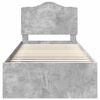 vidaXL Cadru de pat Gri Concret 90 x 190 cm Lemn de pin masiv