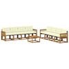 vidaXL Set de canapele de exterior cu pernă 9 pcs Natural și Crem