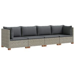 vidaXL 4 buc. Set de lounge din ratan cu perne GENDT Ratan Natural