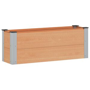 vidaXL Strat &icirc;nălțat de grădină Maro 100 x 30 x 36 cm WPC și Aluminiu