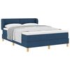 vidaXL Pat cu arcuri cu headboard albastru 160 x 200 cm țesătură