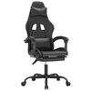 vidaXL Scaun de gaming pivotant/suport picioare negru piele ecologică