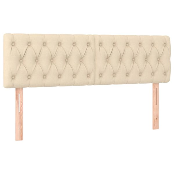 vidaXL Tăblii de pat, crem, 160x7x78/88 cm, textil
