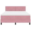 vidaXL Pat cu arcuri cu saltea cu headboard Roz 140 x 200 cm Catifea