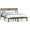vidaXL Cadru de pat mic dublu maro miere, 120x190 cm, lemn masiv