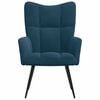 vidaXL Scaun de relaxare, albastru, catifea