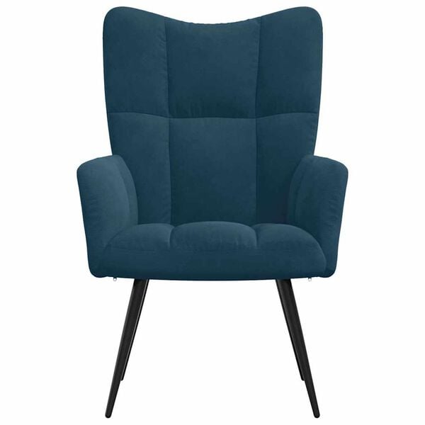 vidaXL Scaun de relaxare, albastru, catifea