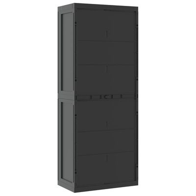vidaXL Dulap depozitare de exterior, negru, 65x37x165 cm, PP