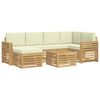 vidaXL Set de canapele de exterior 7 pcs Alb și crem Poliester