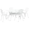 vidaXL Set de masă pentru grădină 5 pcs Alb Aluminiu