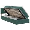 vidaXL Pat cu storage cu headboard Verde &icirc;nchis 100 x 200 cm Catifea
