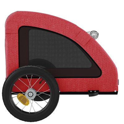 vidaXL Remorcă de bicicletă animale companie, roșu, textil oxford/fier