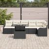 vidaXL Set de canapea cu pernă 7 pcs Negru Rattan poli