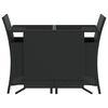 vidaXL Set bistro cu perne, 3 piese, negru, poliratan