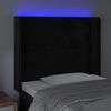 vidaXL Tăblie de pat cu LED, negru, 83x16x118/128 cm, catifea