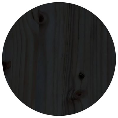 vidaXL Măsuță de cafea, negru, Ø 35x35 cm, lemn masiv de pin