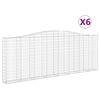 vidaXL Coșuri gabion arcuite 6 buc, 400x30x140/160 cm, fier galvanizat