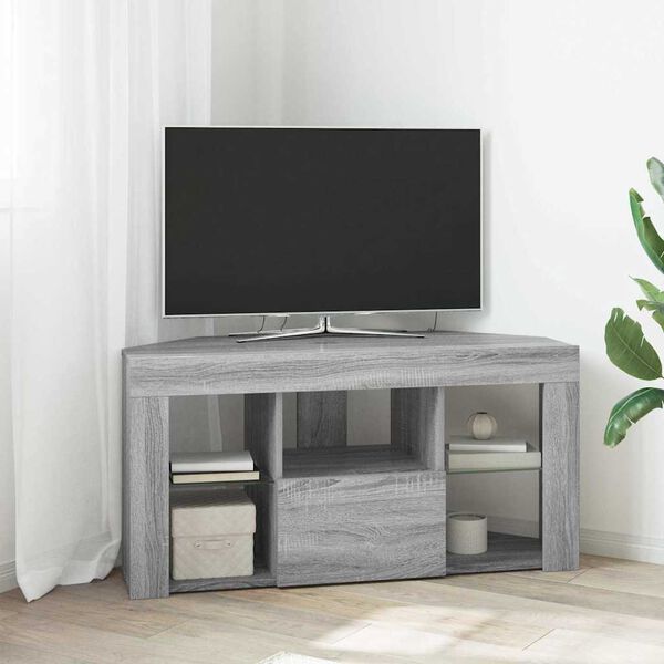 vidaXL Șifonier LED pentru TV colțar Gri Sonoma 106 x 40 x 50 cm