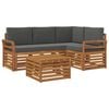 vidaXL Set de canapele de exterior 5 buc. Natural și Antracit