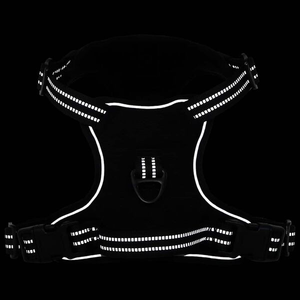 vidaXL Ham pentru câini cu dungi reflectorizante reglabil, negru, S