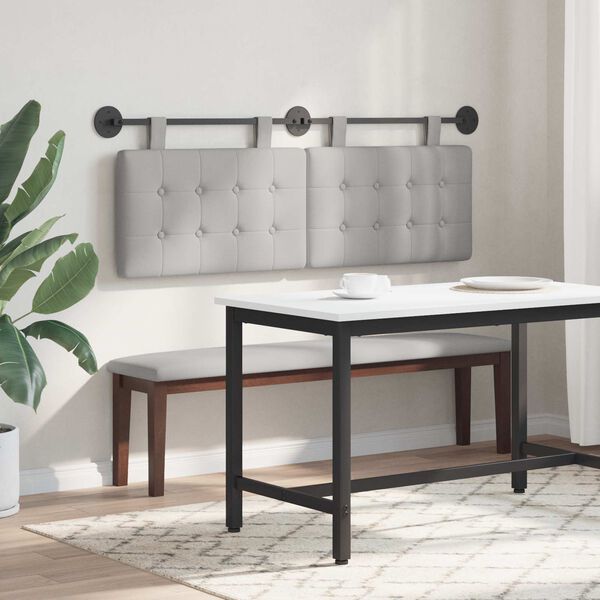 vidaXL Cap de pat suspendat Gri nori 130 x 55 x 5 cm țesătură