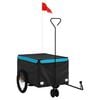 vidaXL Remorcă pentru biciclete, negru și albastru, 30 kg, fier