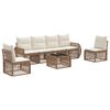 vidaXL Set de canapele pentru grădină 7 pcs Bej și alb crem poliratan